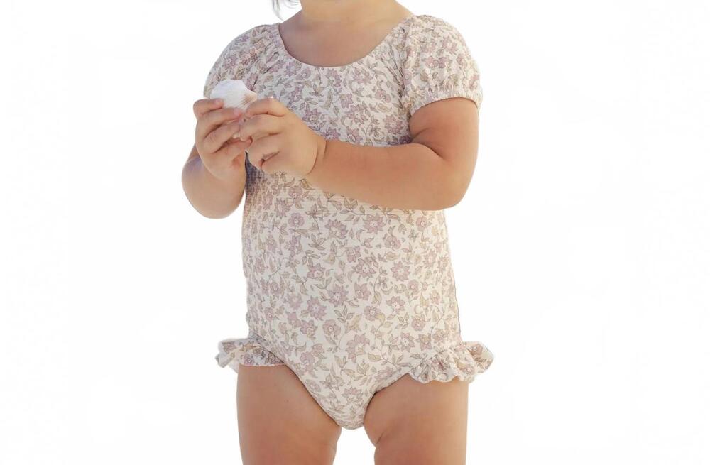 NEW QUINCY MAE kid's catalina one-piece in dahlia